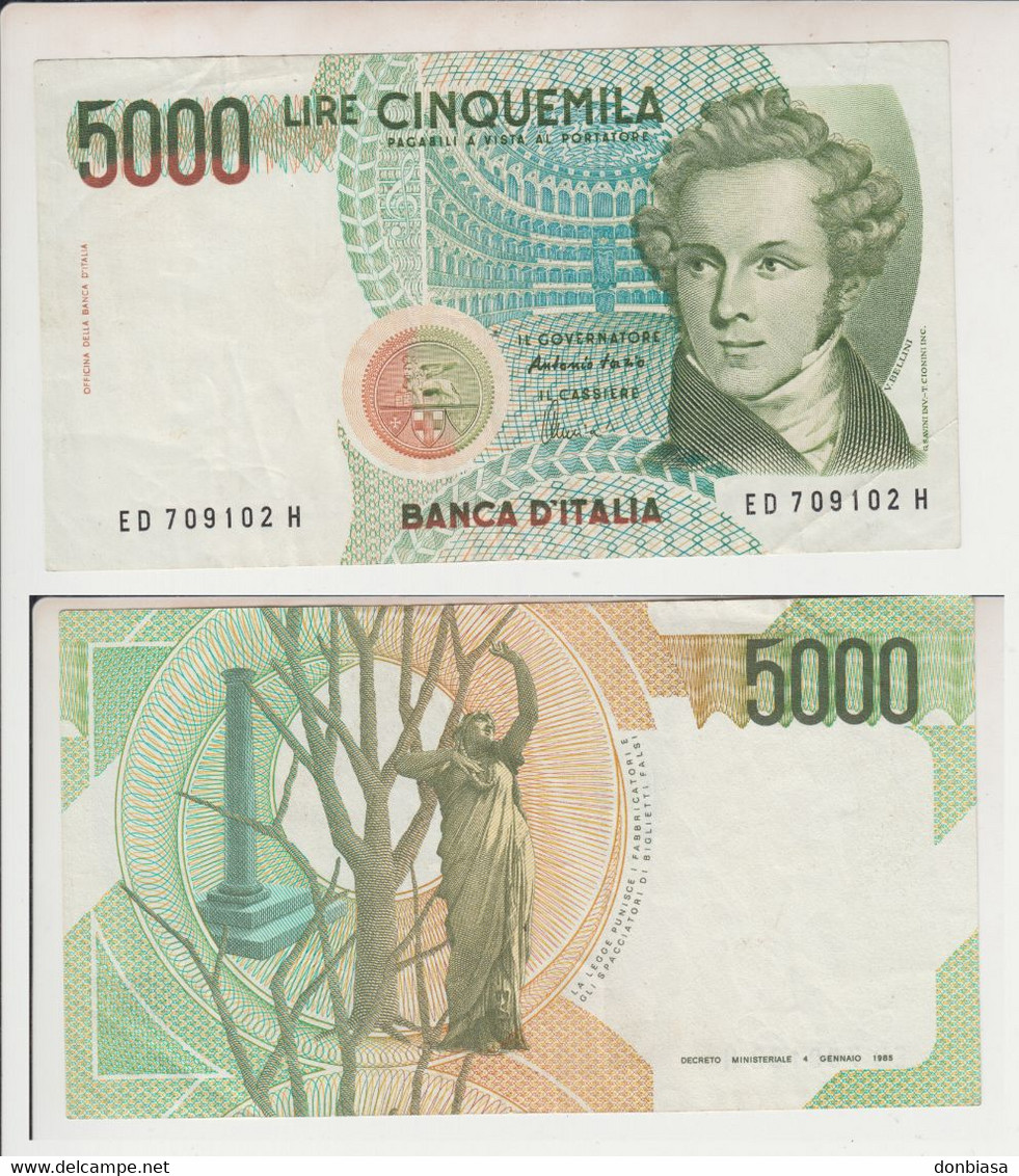 Repubblica: 5.000 Lire Bellini Serie D (anno 1996) - 5000 Liras