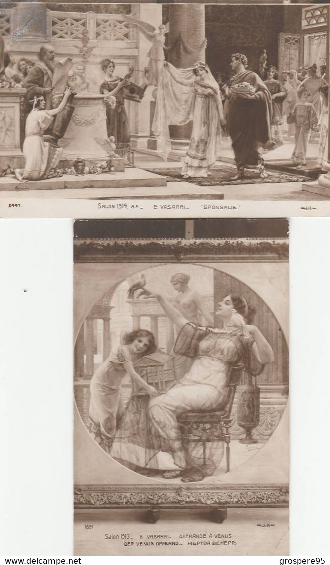 SALON 1913 1914 E VASARRI OFFRANDE A VENUS + SPONSALIE J K N°1691 N°2447 - Malerei & Gemälde