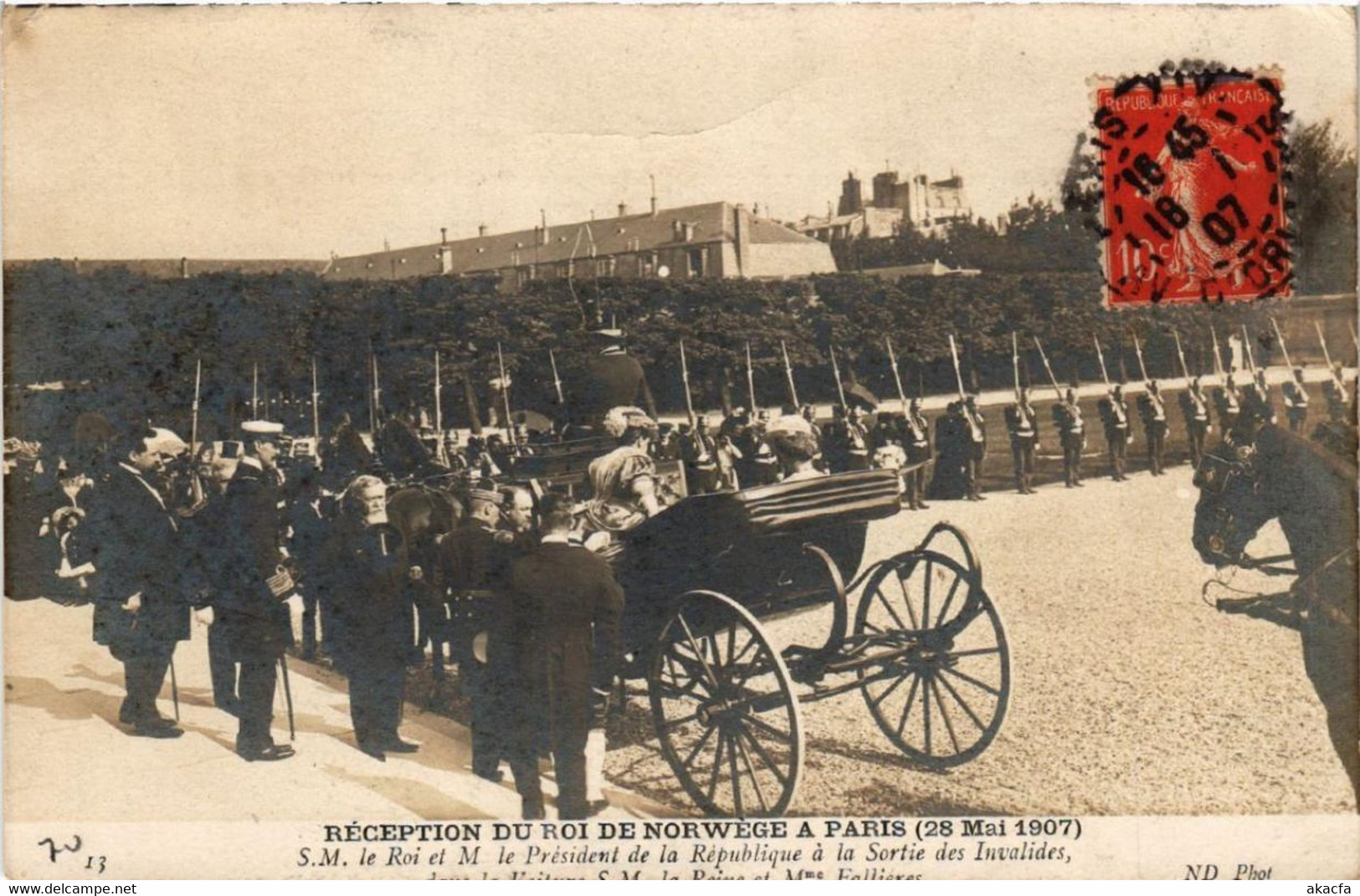 CPA PARIS Reception Du Roi De Norvege. A La Sortie Des Invalides (562761) - Réceptions