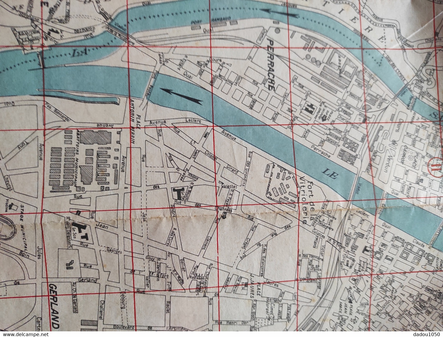 Plan ville de Lyon et environs 1950 1960