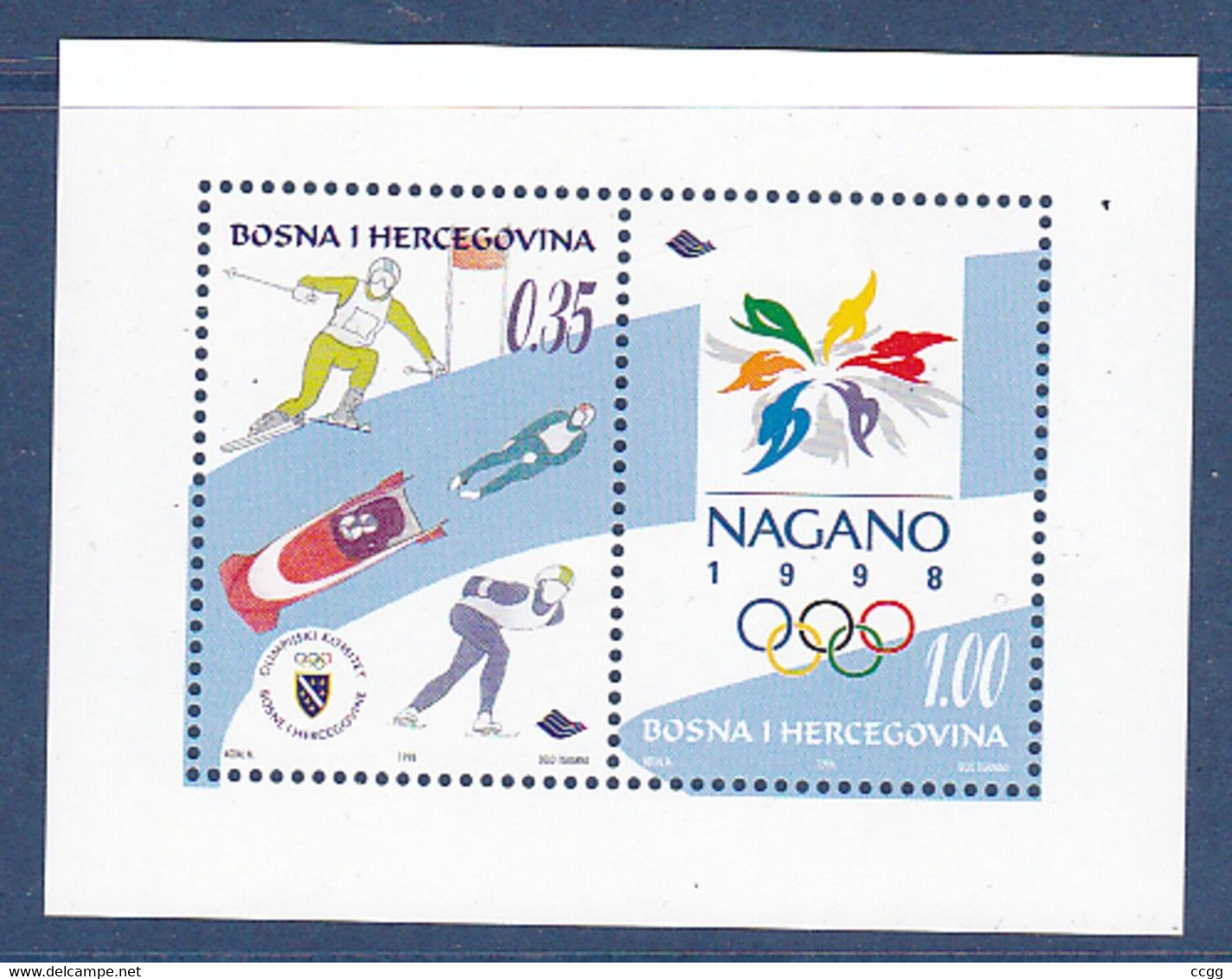 Olympic Games 1998 , Bosnie Herzigovina - Blok Postfris - Hiver 1998: Nagano