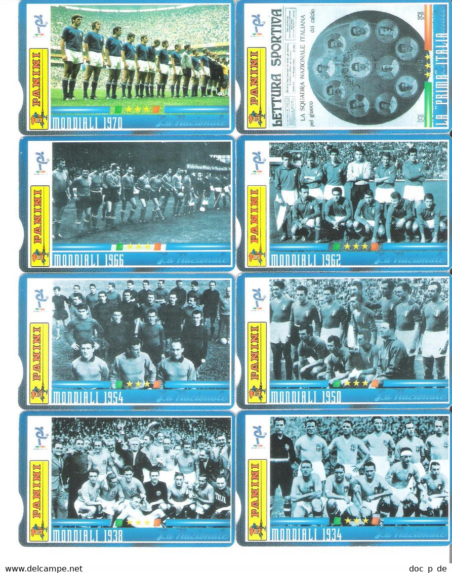 16 Card Full Set Chip Cards - Italy - 1579 - 1594 Golden - Soccer Fussball Italien Mannschaft Team Panini Fifa World Cup - Públicas Temáticas