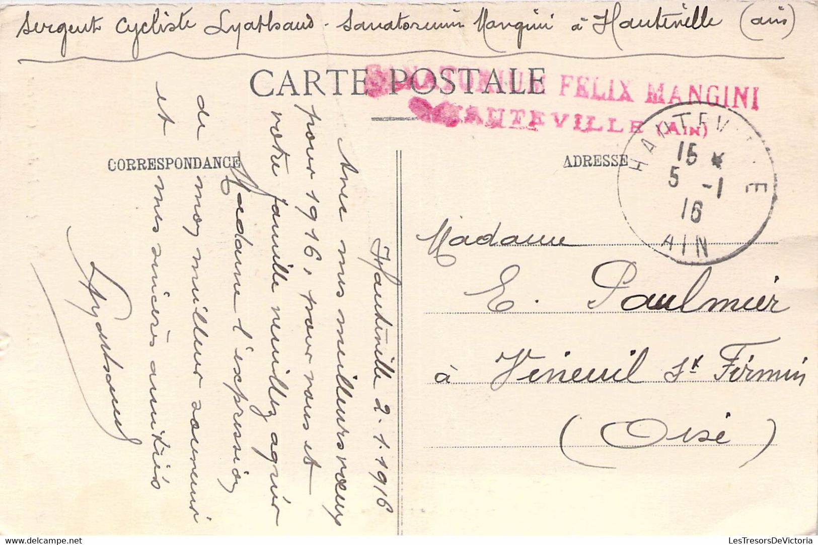 CPA France - Hauteville Lompnes - Chemin De La Chapelle - Miguet Freres - Oblitérée 1916 Ain - Animée - Neige - Hauteville-Lompnes