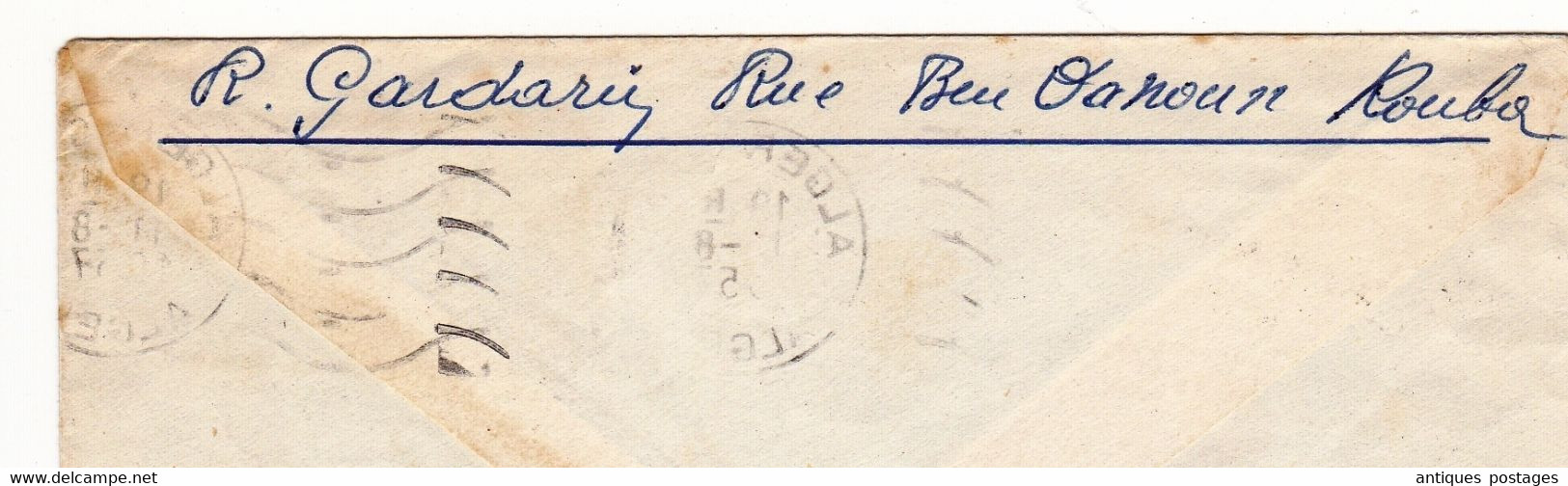 Lettre 1957 Alger Gare Algérie Poste Restante Sorrento Italie Poste Italiane Segnatasse Telegrapho Gardarin