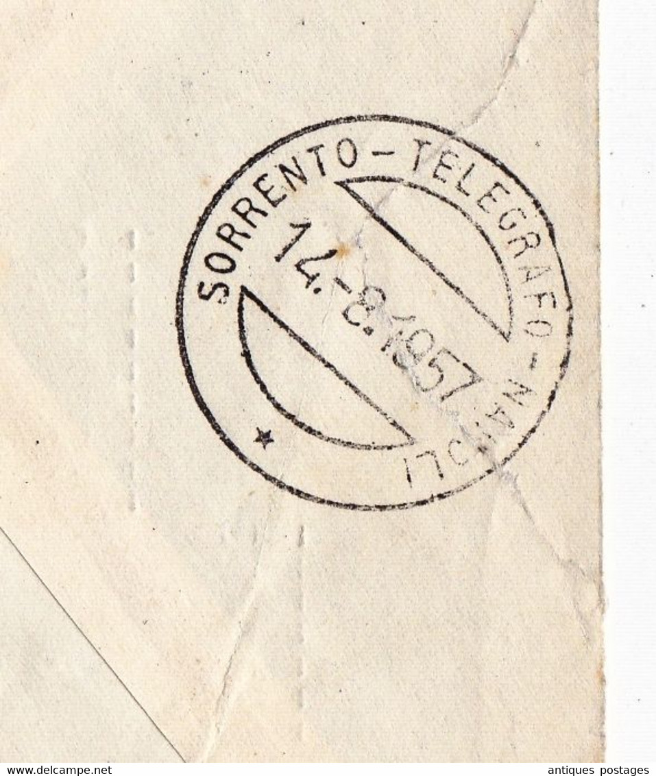 Lettre 1957 Alger Gare Algérie Poste Restante Sorrento Italie Poste Italiane Segnatasse Telegrapho Gardarin
