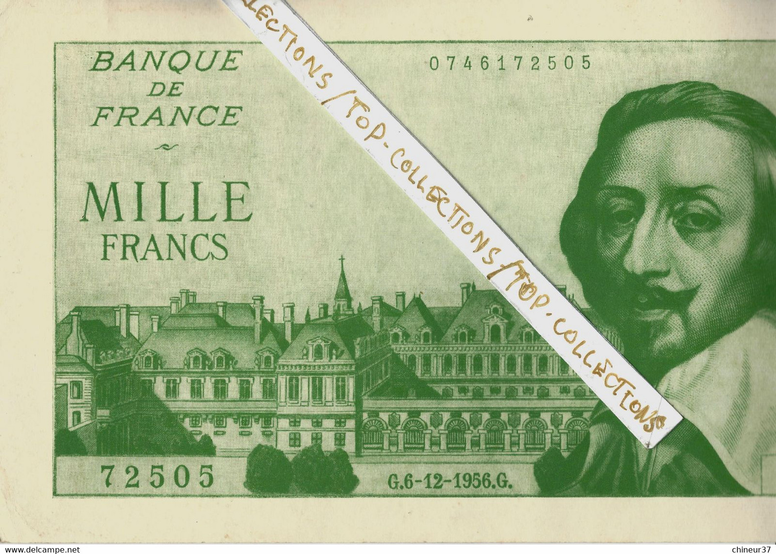 EDUCATION CHANGEMENT MONNAIE  INFORMATION FAC SIMILE BILLET DE 10 Nouveaux Francs N.F. RICHELIEU GRAND FORMAT B.E. - Reclame