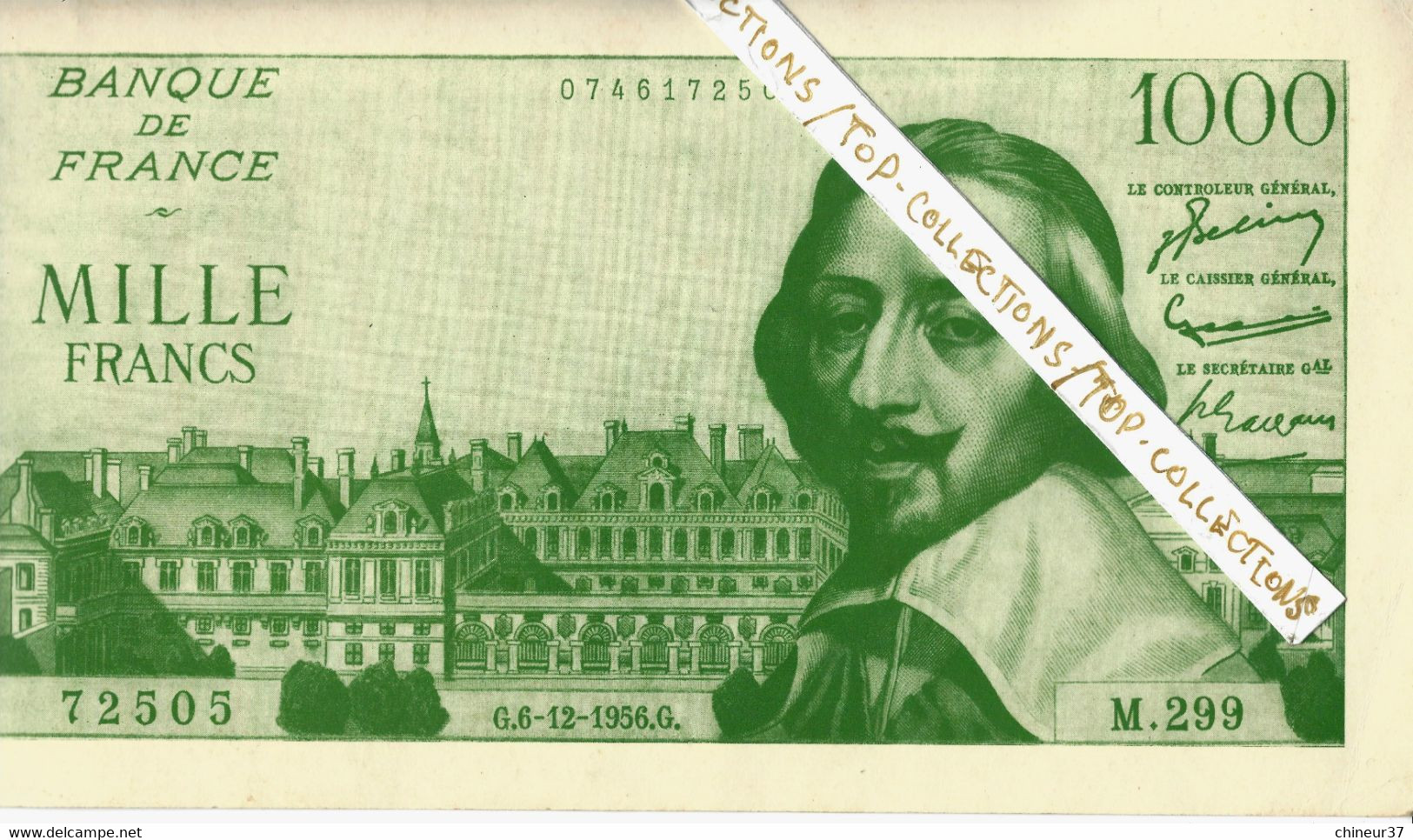 EDUCATION CHANGEMENT MONNAIE  INFORMATION FAC SIMILE BILLET DE 10 Nouveaux Francs N.F. RICHELIEU GRAND FORMAT B.E. - Reclame