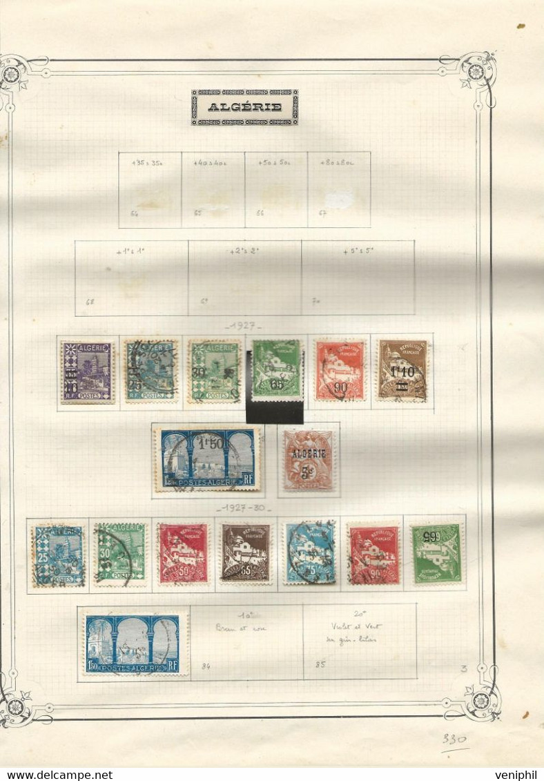 ALGERIE - PETIT LOT NEUF ET OBLITERE  DE 1925 A 1944  COTE ENVIRON 150 €