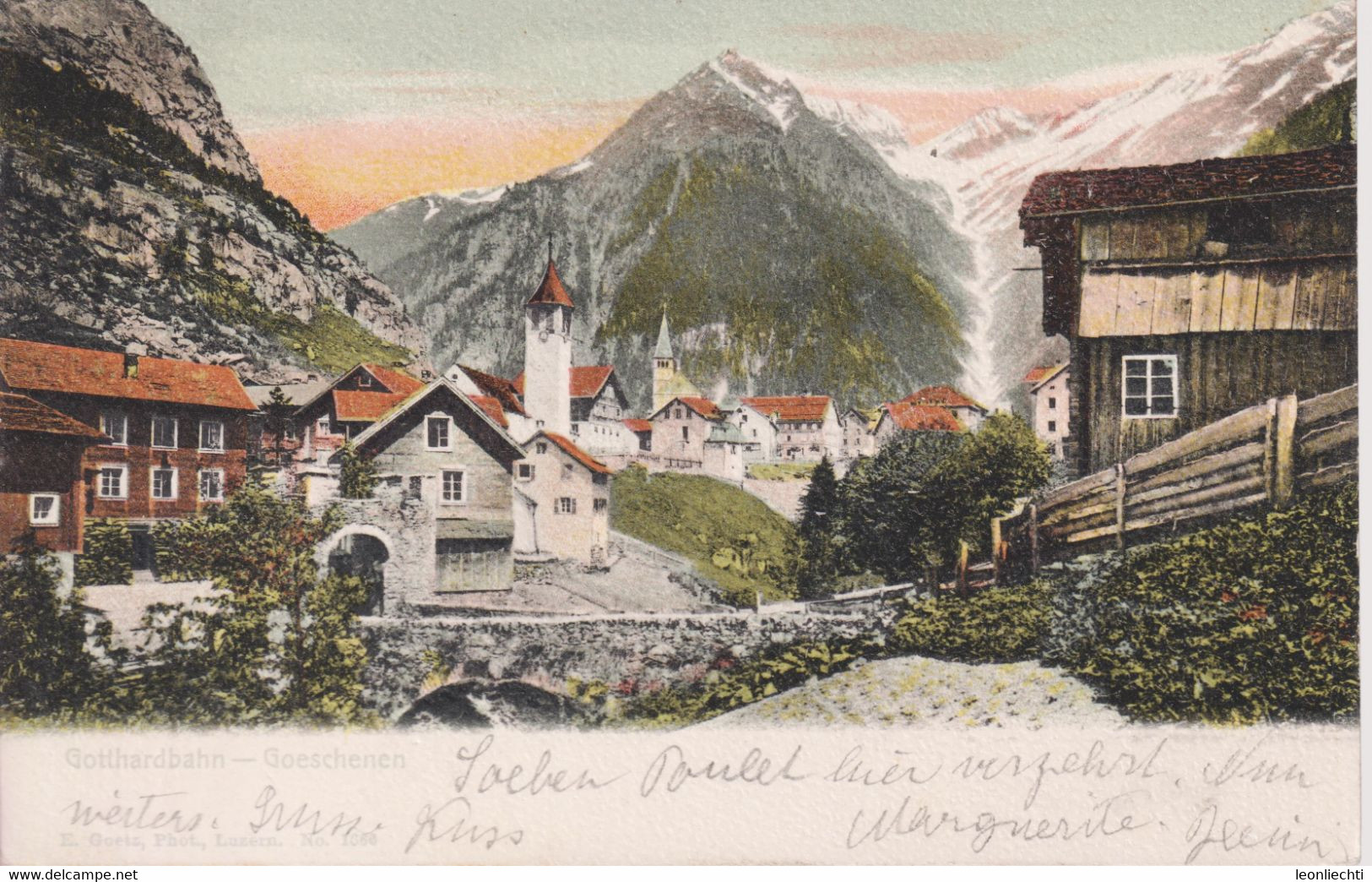 AK, Carte Postale, UPU, 1904 Gotthardbahn - Goeschenen, Verlag E, Goetz, Phot. Luzern - Göschenen