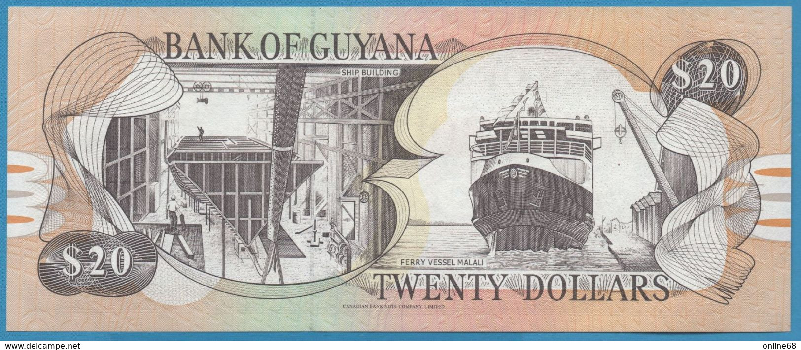 GUYANA 20 DOLLARS ND # B/86 805355 P# 30e  Kaieteur Falls - Guyana