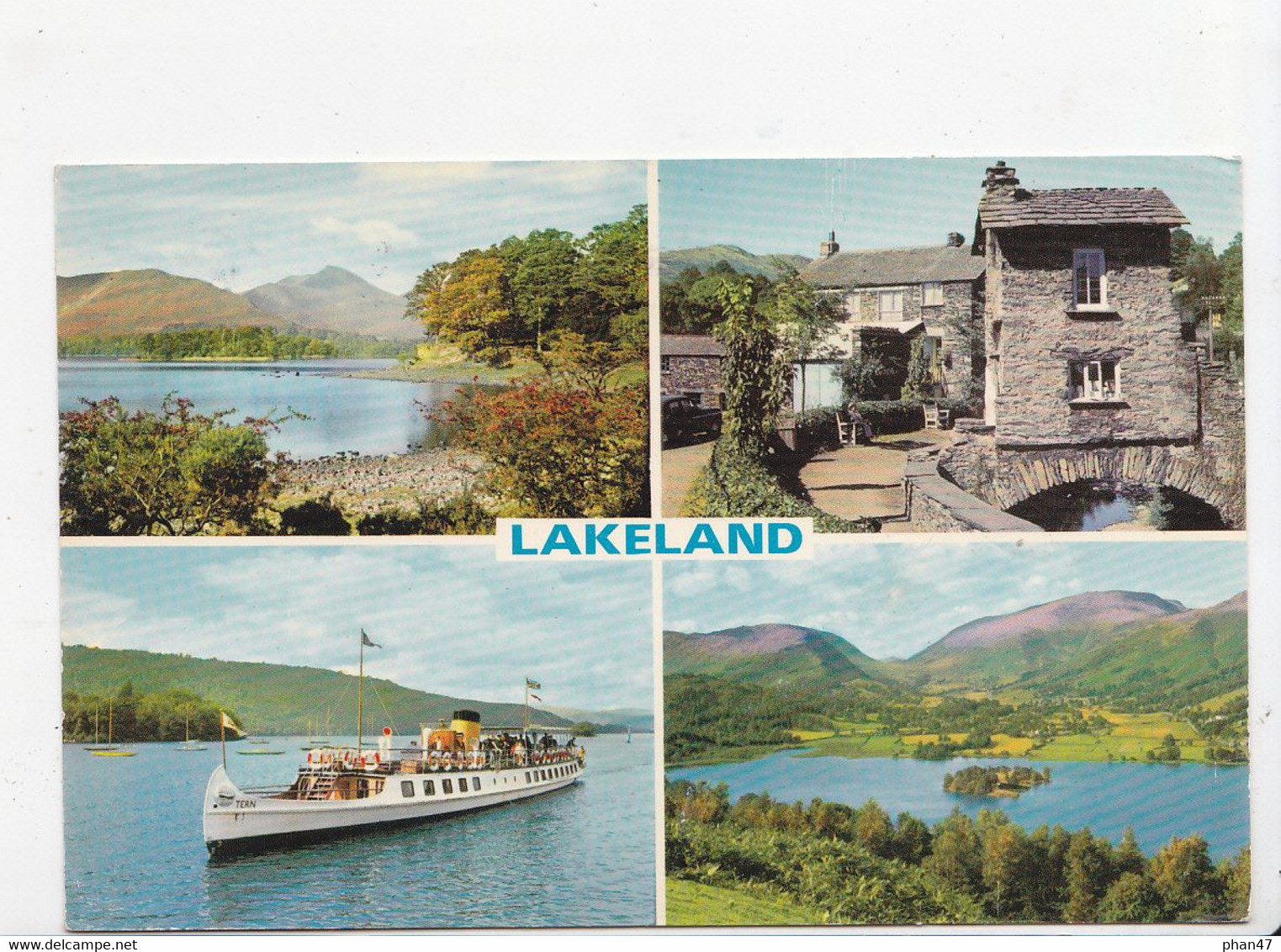 LAKELAND, WINDERMERE, AMBLESIDE, GRASMERE, Bateau De Croisière TERN, Ed. Gomis LTD 1976 - Windermere