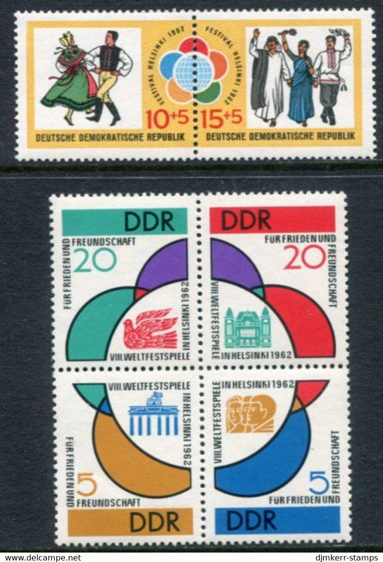 DDR / E. GERMANY 1962 Youth And Student Festival Pair And Block MNH / **.  Michel  901-06 - Nuevos