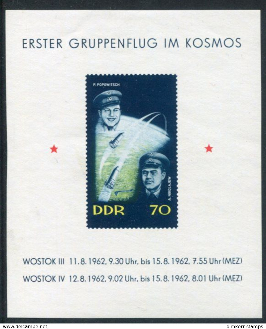 DDR / E. GERMANY 1962 Vostock 3 And 4 Group Flight Block  MNH / **.  Michel  Block 17 - Nuevos