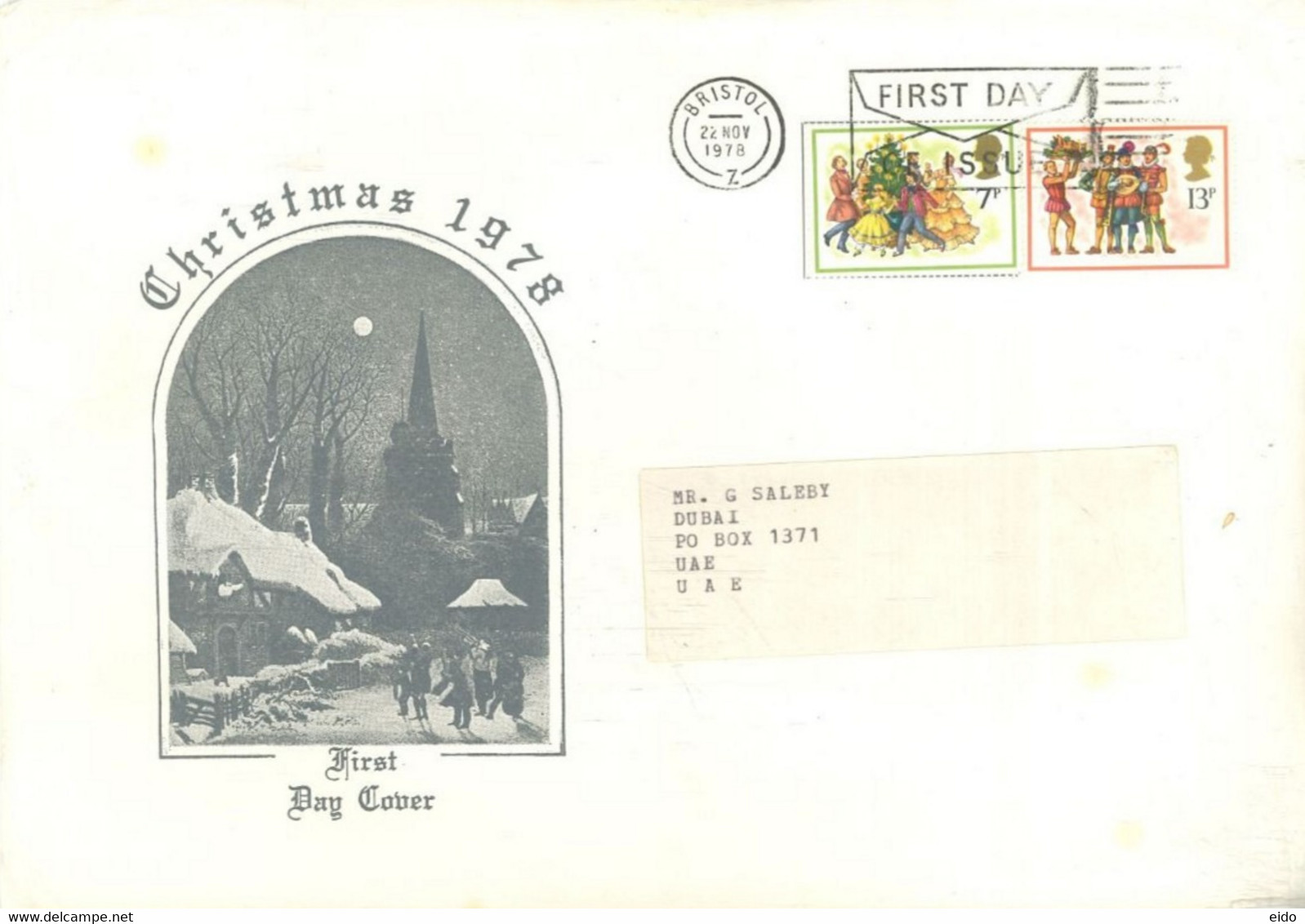 GREAT BRITAIN - 1978 - FDC OF CHRISTMAS.. - Universal Mail Stamps