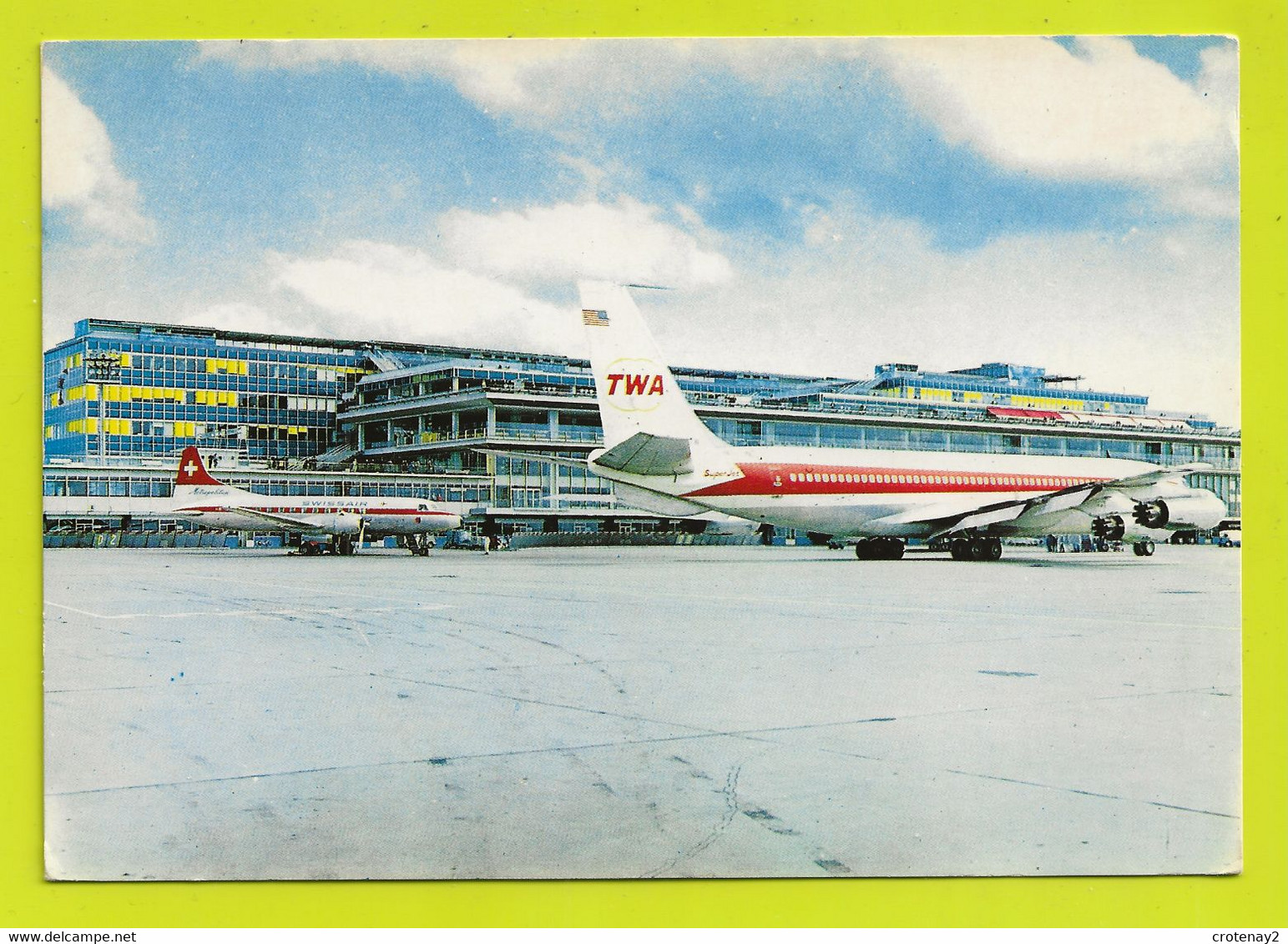 AEROPORT De PARIS ORLY Façade Sud De L'Aérogare Avions Métropolitan Swissair Et Super Jet TWA VOIR DOS - Aéroports De Paris