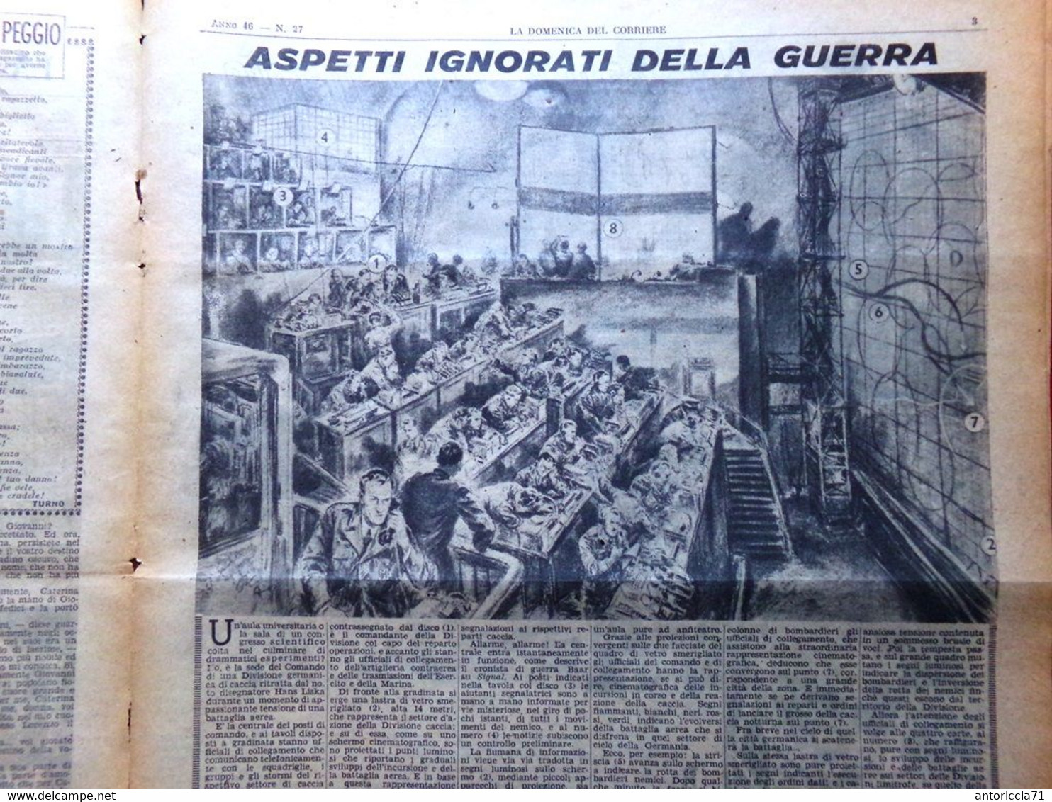 La Domenica Del Corriere 2 Luglio 1944 WW2 Inghilterra Dinamite Sommozzatori Usa - Guerre 1939-45