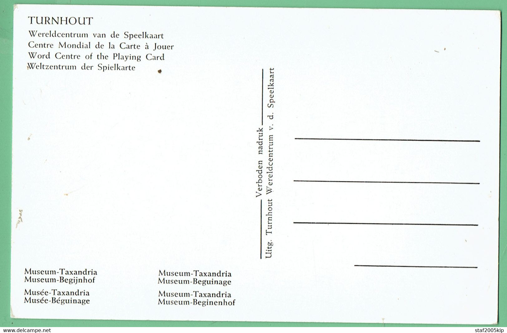 Turnhout - Wereldcentrum Van De Speelkaart - Museum Taxandria En Begijnhof - Turnhout