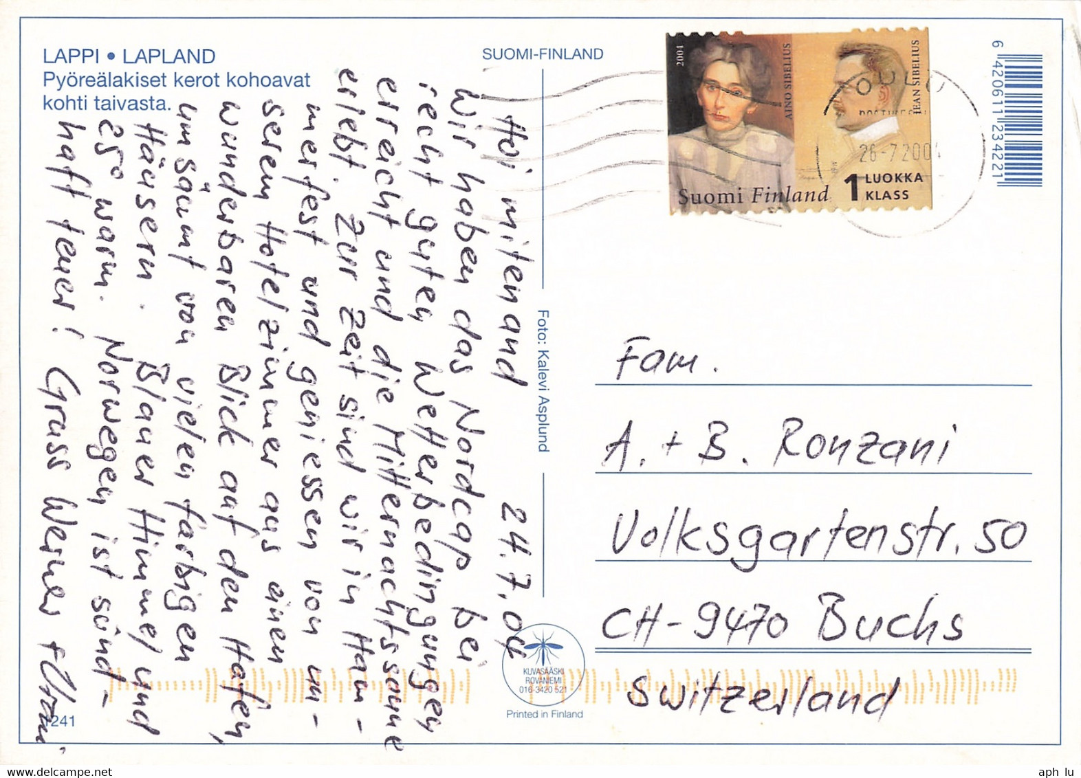 Ansichtskarte In Die Schweiz (ac6603) - Storia Postale