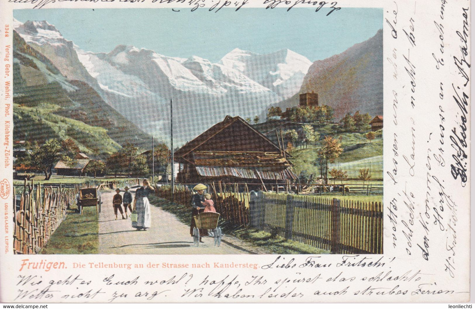 AK, Carte Postale, UPU, 1900 Frutigen. Die Tellenburg An Der Strasse Nach Kandersteg ( Tellenfeld ) - Frutigen