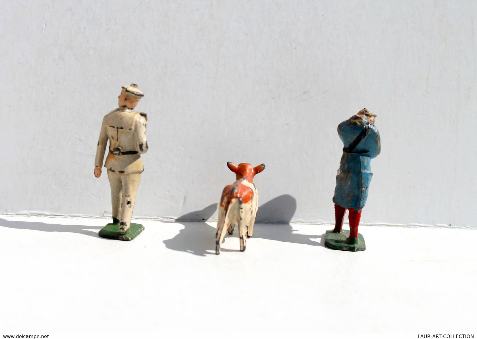 3 SUJET FIGURINE MINIATURE MILITAIRE QUIRALU - CLOWN CIRQUE MARIN + VACHE ANIMAL / JOUET ANCIEN DE COLLECTION (230422.19 - Autres & Non Classés