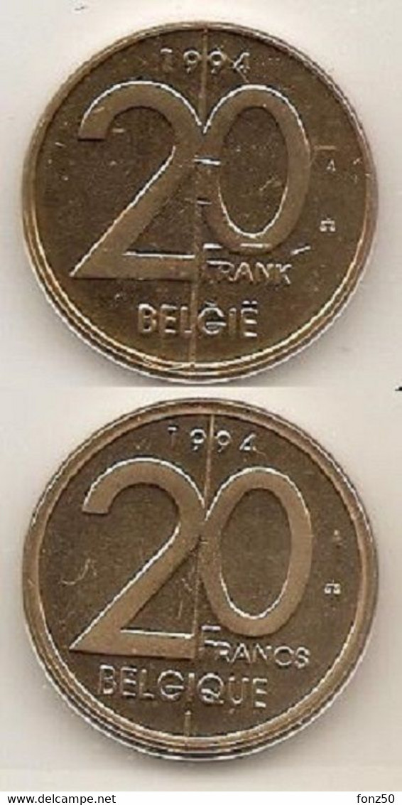 20 Frank 1994 Frans+vlaams * Uit Muntenset * FDC - 20 Francs