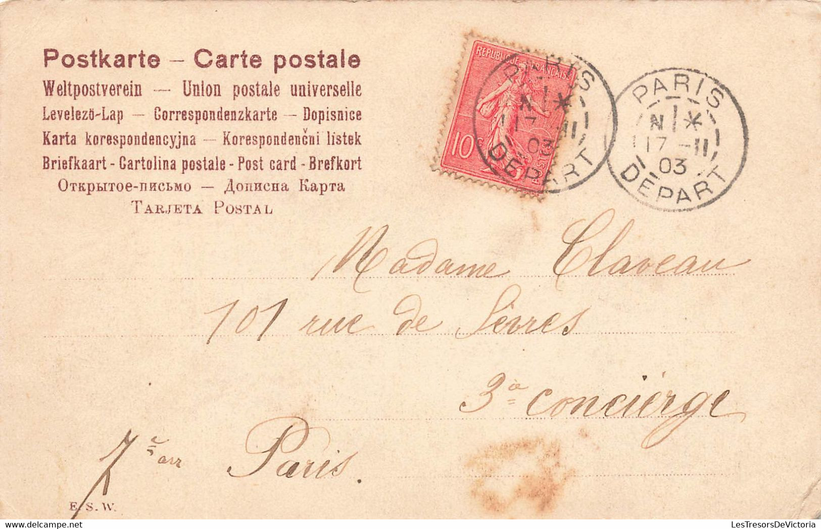 CPA Jeu De Cartes - Fantaisie - Deux Hommes Et Une Femme Jouant Aux Cartes - 1903 - E S W - Speelkaarten