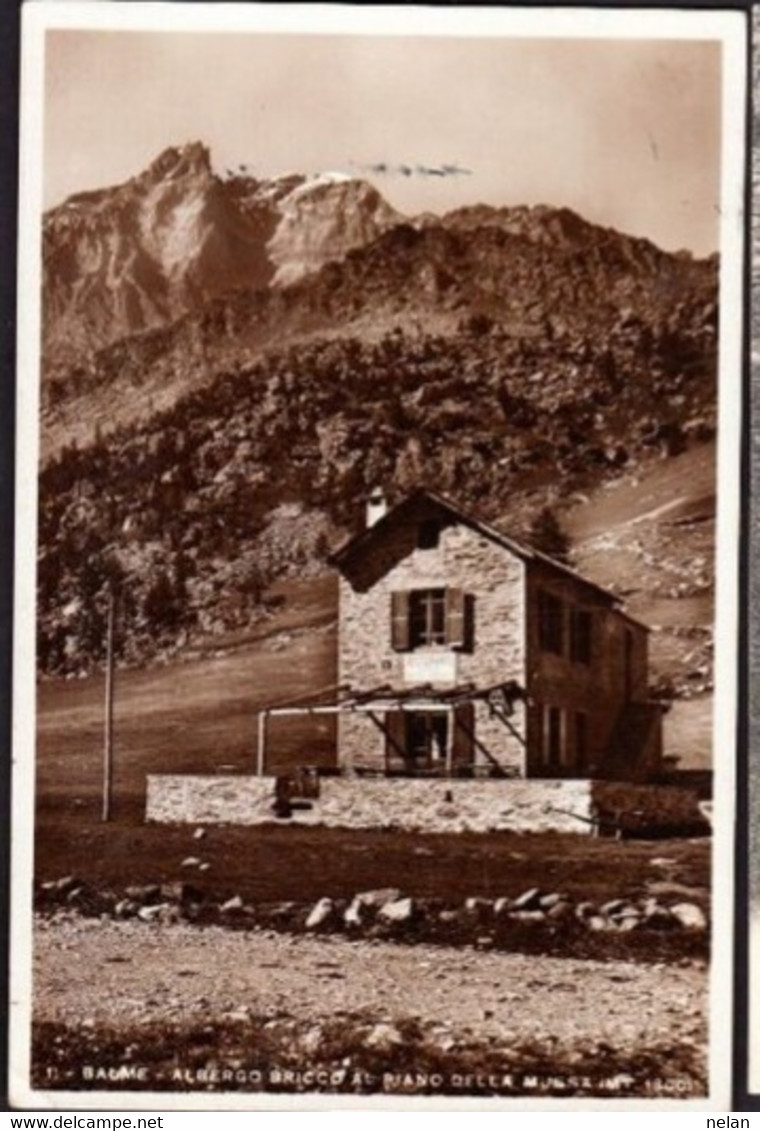 BALME - ALBERGO BRICCO AL PIANO DELLA MUSSA - VERA FOTO - VIAGGIATA 1939 - F.P - STORIA POSTALE - Wirtschaften, Hotels & Restaurants