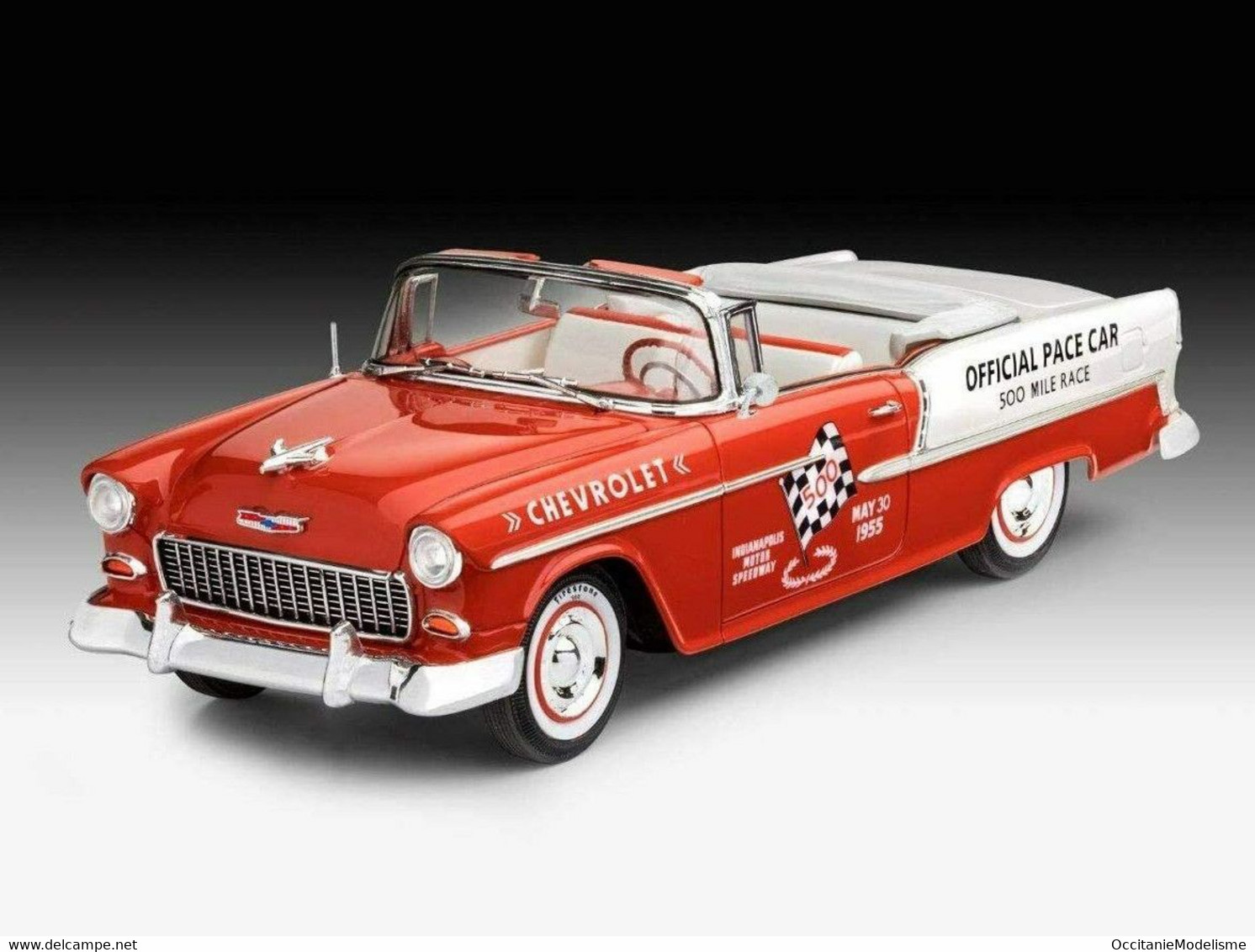 Revell - SET CHEVROLET INDY PACE CAR Bel Air 1955 + Peintures + Colle Maquette Kit Plastique Réf. 67686 Neuf 1/25 - Cars