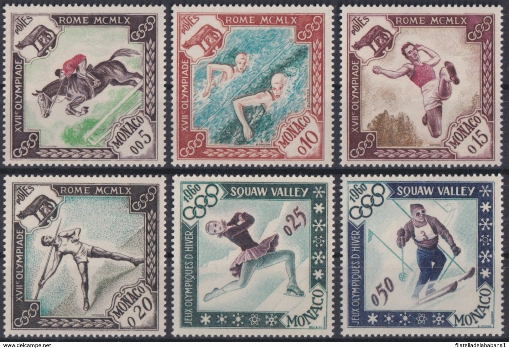 F-EX36987 MONACO MNH 1960 WINTER ROMA SQUAW VALLEY OLYMPIC GAMES SKI SKITING. - Winter 1960: Squaw Valley