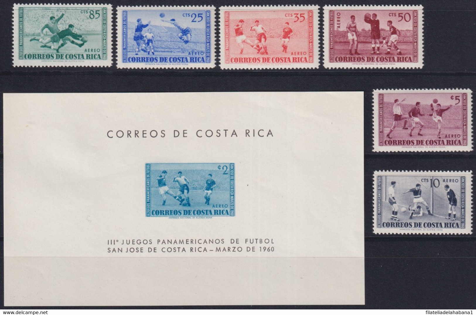 F-EX37021 COSTA RICA MNH 1960 PANAMERICAN CUP SOCCER FOOTBALL SAN JOSE. - Coupe D'Amérique Du Sud Des Nations