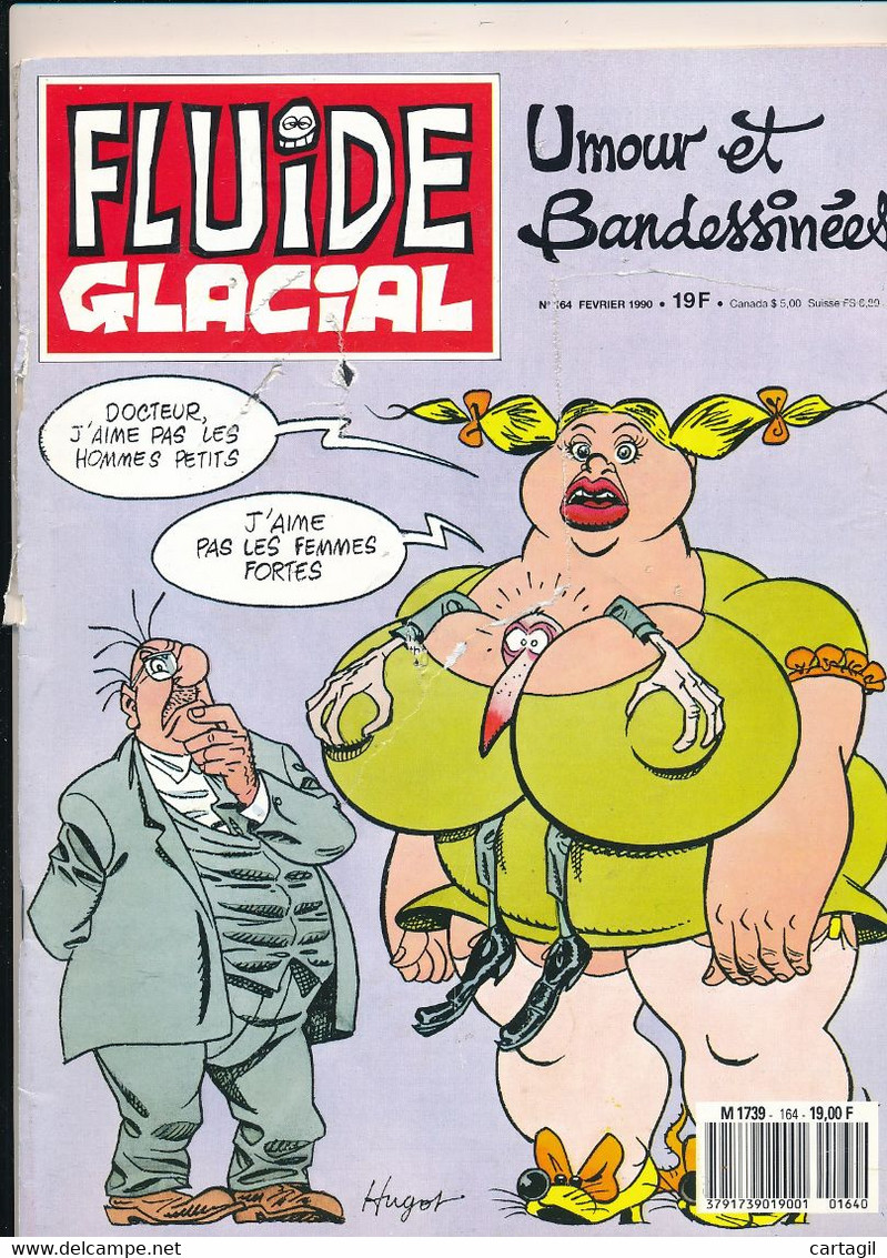 Livres, BD,  Revues -Revue"FLUIDE GLACIAL" N°164-Février 1990-Umour Et Bandessinées (détails Description Et Scan) - Fluide Glacial