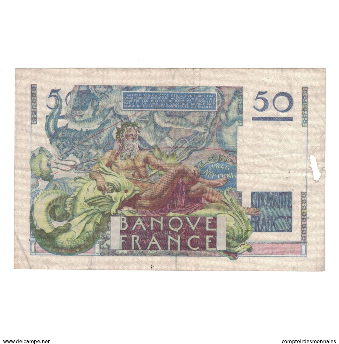 France, 50 Francs, Le Verrier, 1946, 1946-05-16, TB, Fayette:20.4, KM:127a - 50 F 1946-1951 ''Le Verrier''