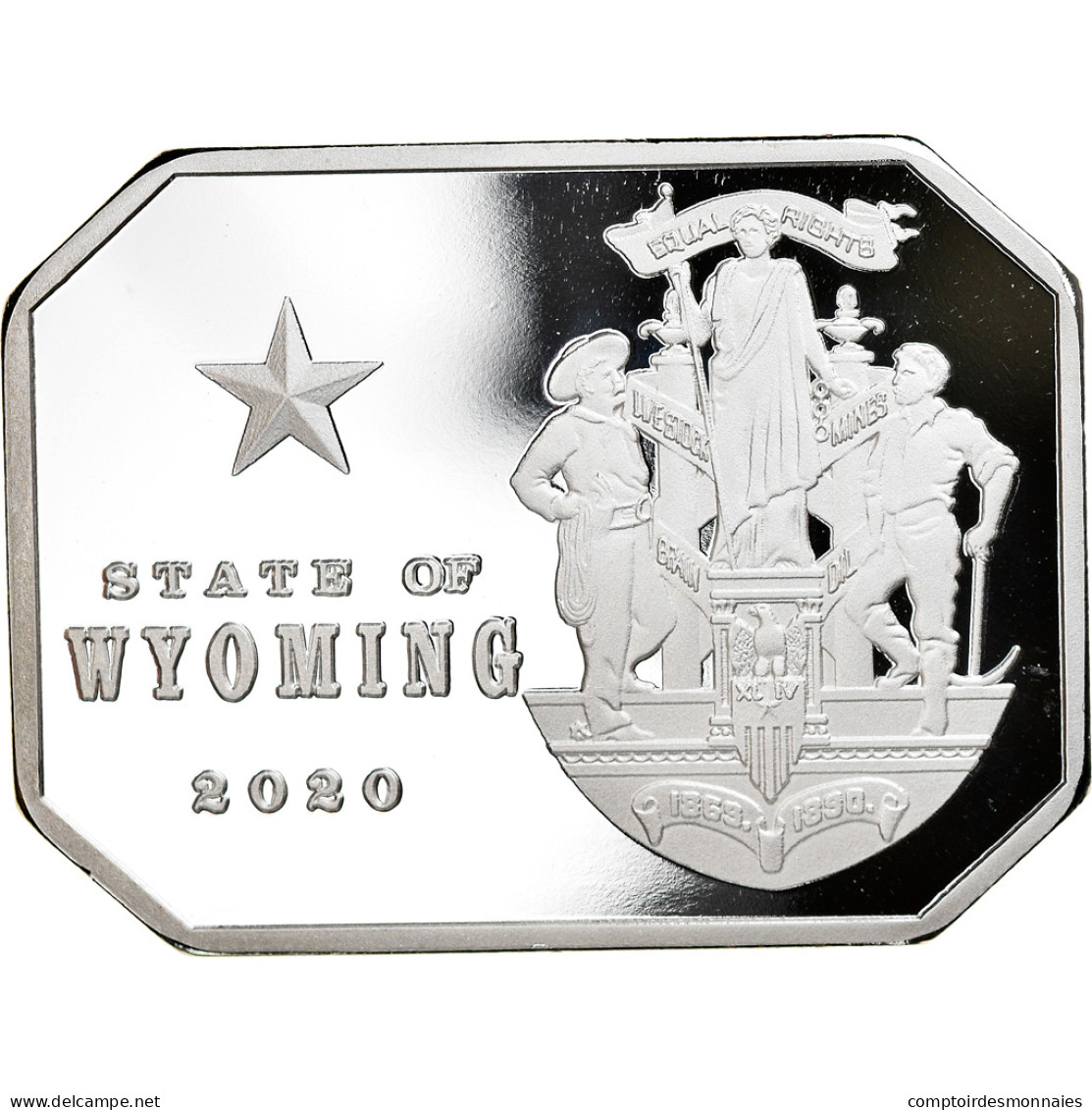 Monnaie, États-Unis, Wyoming, 20 Dollars, 2020, FDC, Silver Clad Copper-Nickel - 2007-…: Presidents