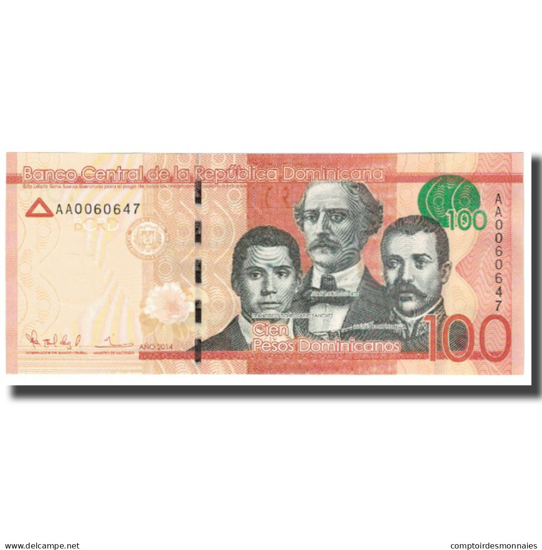 Billet, Dominican Republic, 100 Pesos Dominicanos, 2014, NEUF - Dominicaine