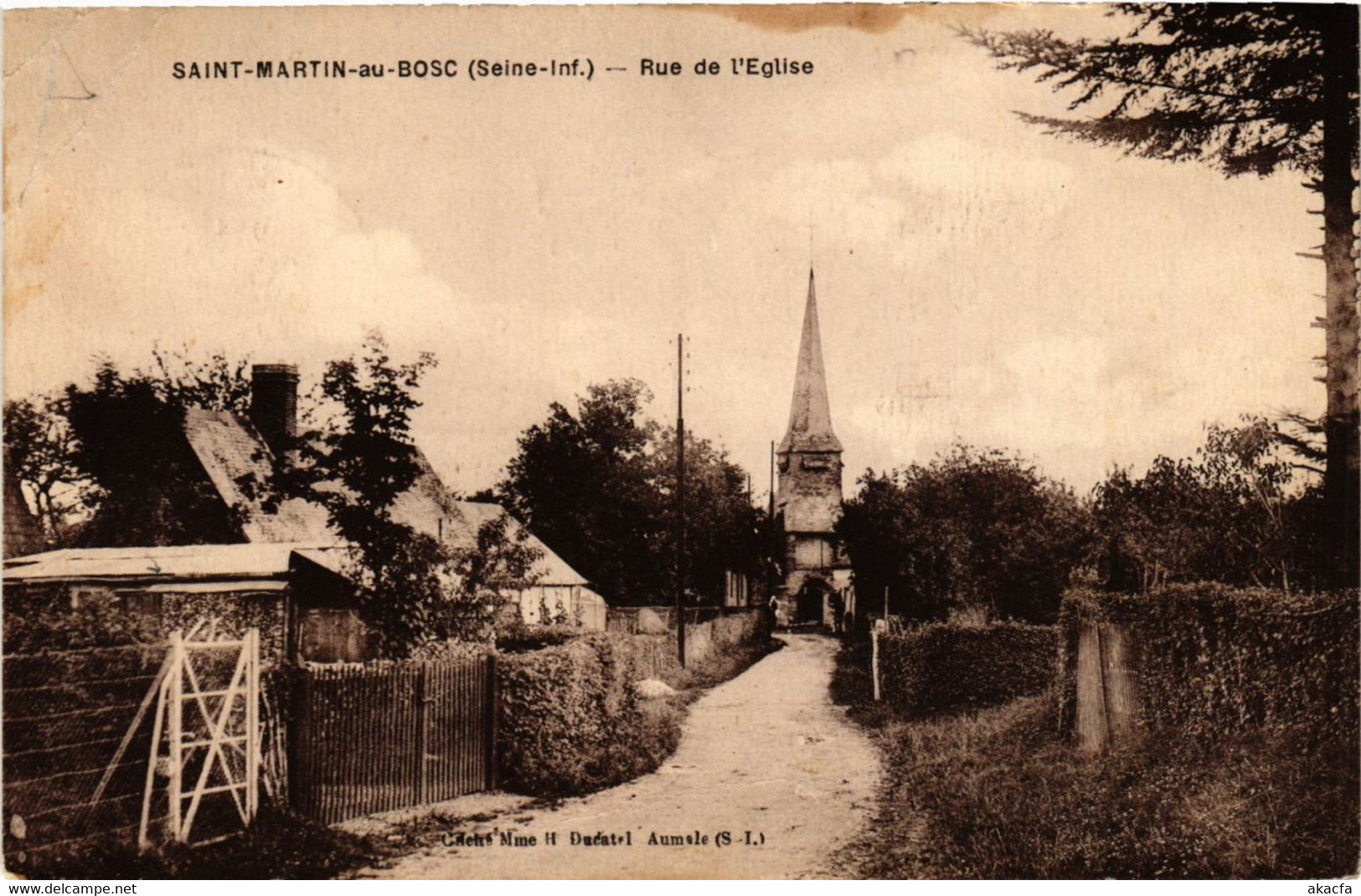 CPA St-MARTIN Au BOSC Rue De L'Église (348418) - Saint-Martin-de-Boscherville