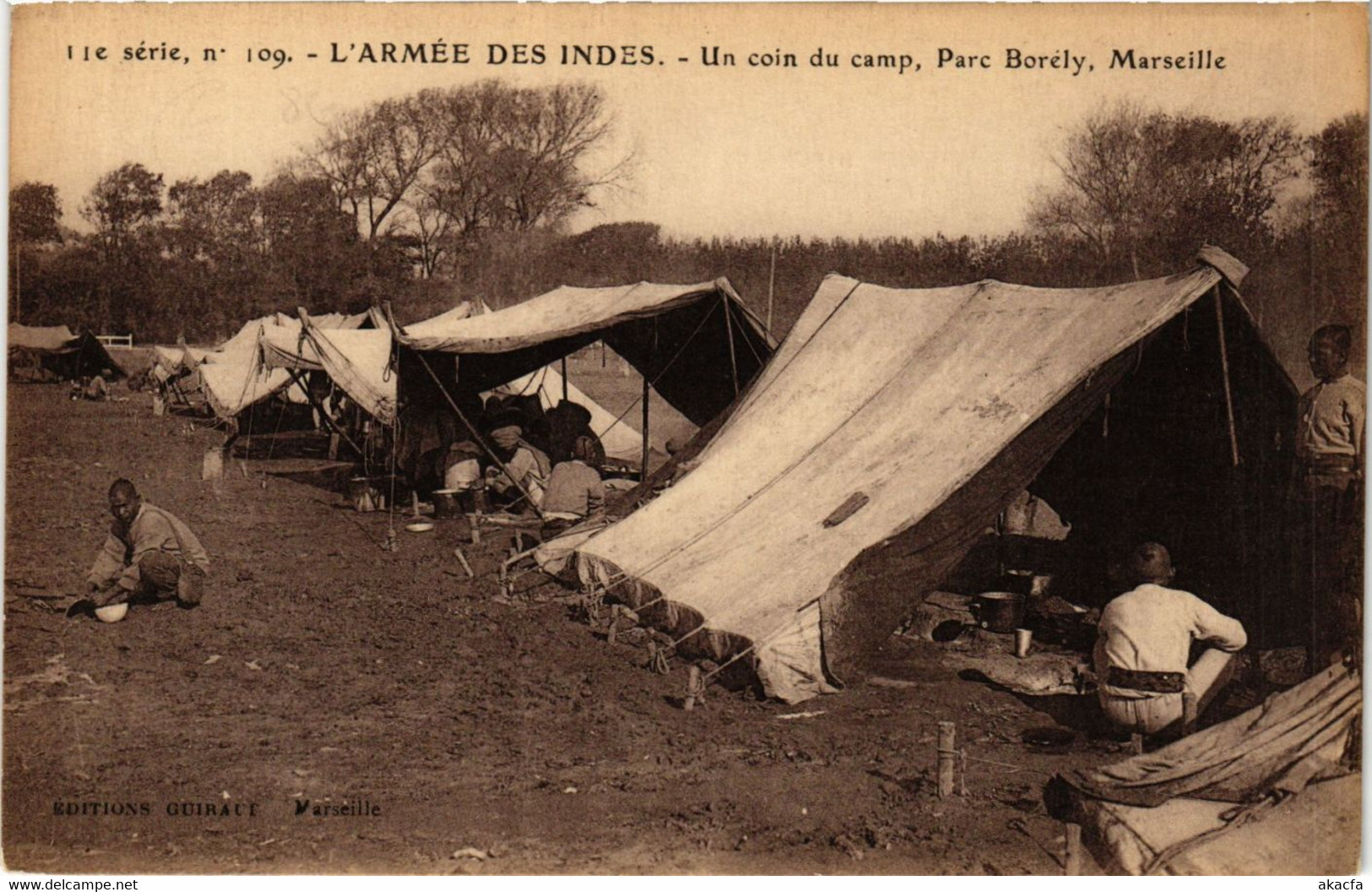 CPA MARSEILLE L'Armee Des Indes-Un Coin Du Camp-Parc Borely (339740) - Parks