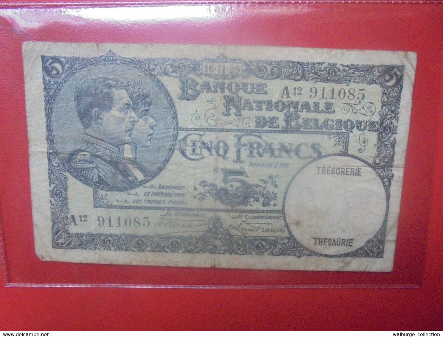 BELGIQUE 5 Francs 1929 Circuler (B.18) - 5 Francs