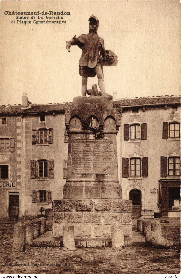 CPA CHATEAUNEUF-de-RANDON - Statue De Duguesclin (638482) - Chateauneuf De Randon