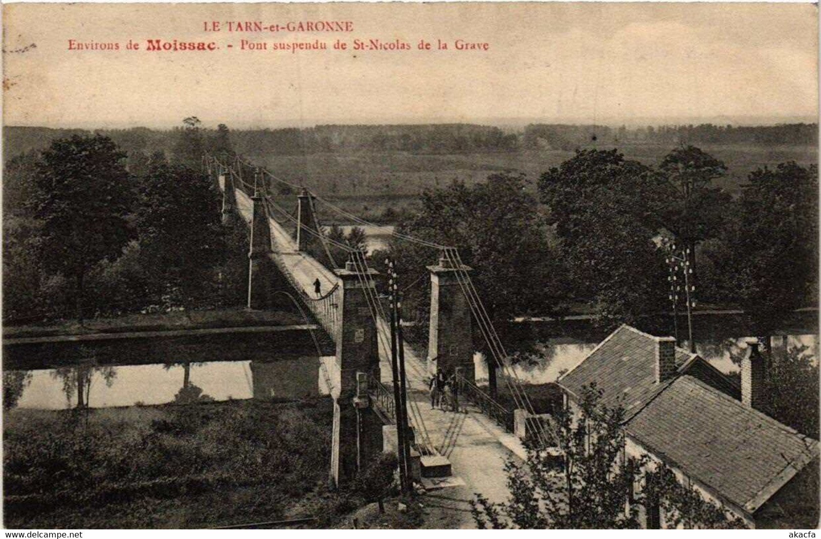 CPA Env. De MOISSAC Pont Suspendu De St-NICOLAS De La Grave (614961) - Saint Nicolas De La Grave