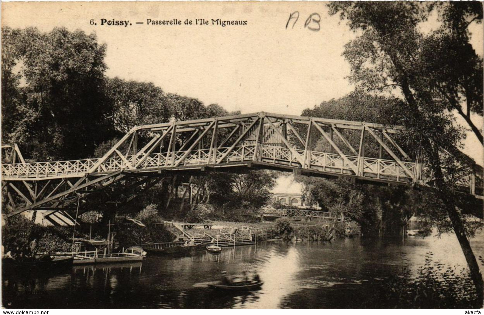 CPA POISSY Passerelle De L'Ile Migneaux (617852) - Poissy