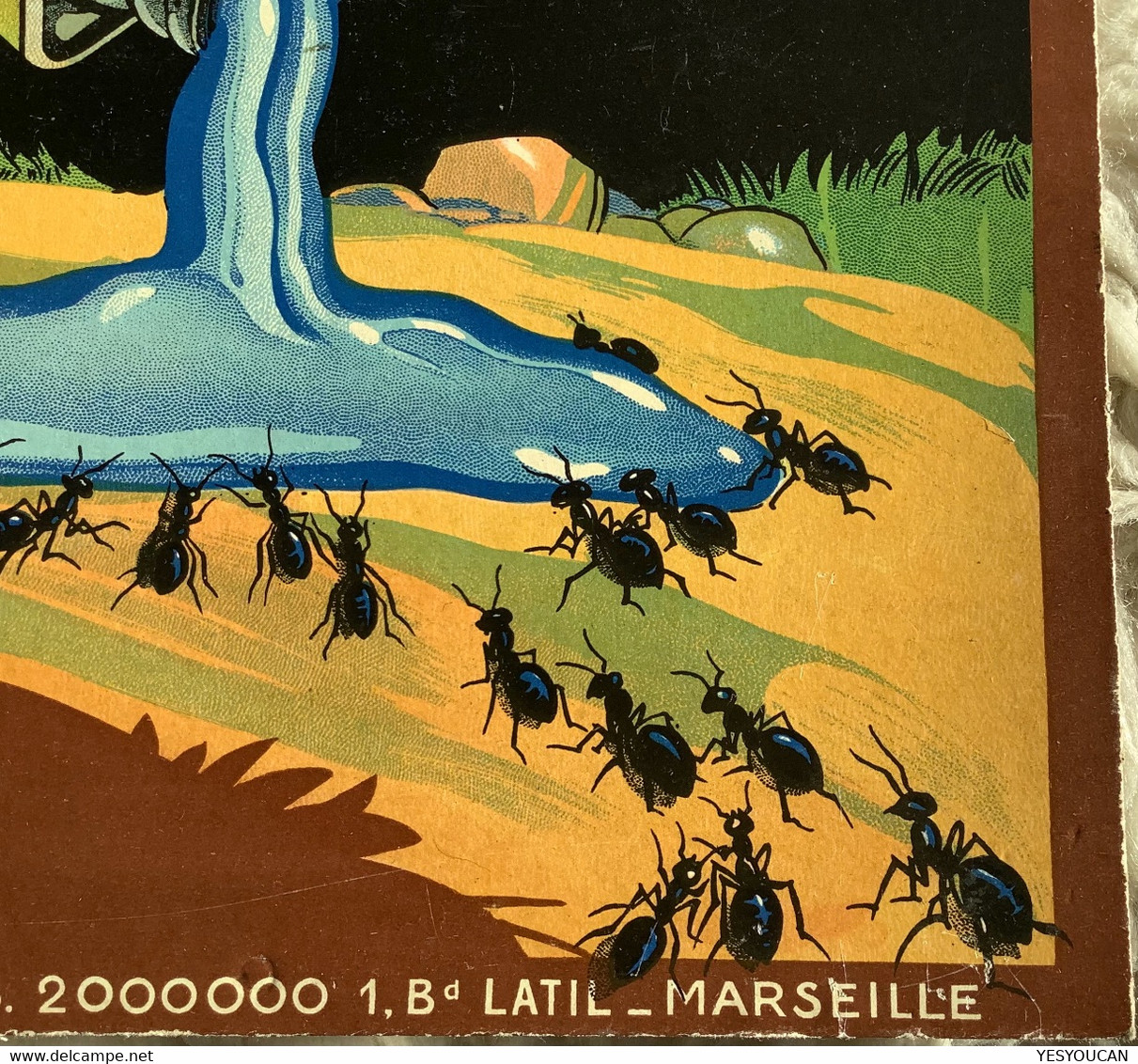 FIKSIT FOURMI MARSEILLE  Publicité Cartonné~1930  (ants Agriculture Lithograph Poster Paperboard Signs Advertisement - Plaques En Carton