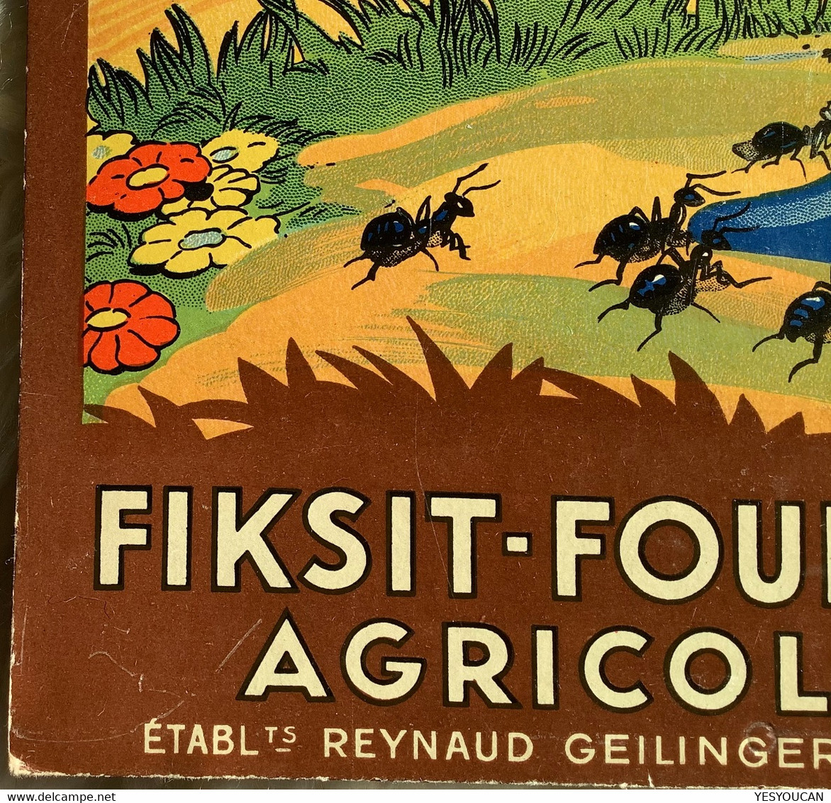 FIKSIT FOURMI MARSEILLE  Publicité Cartonné~1930  (ants Agriculture Lithograph Poster Paperboard Signs Advertisement - Placas De Cartón