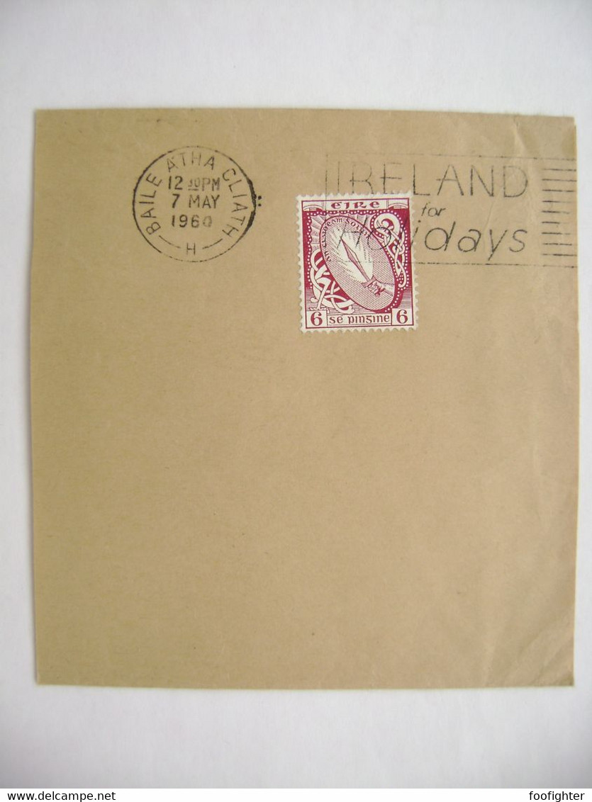 Ireland BAILE ATHA CLIATH 1960 (part Of The Envelope) IRELAND FOR HOLIDAYS Slogan, Sword Of Light 6 P - Lettres & Documents