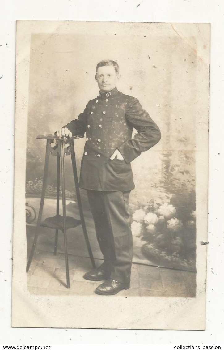 Cp, Carte Photo , Militaria, Militaire Du 117 éme, écrite - Personaggi