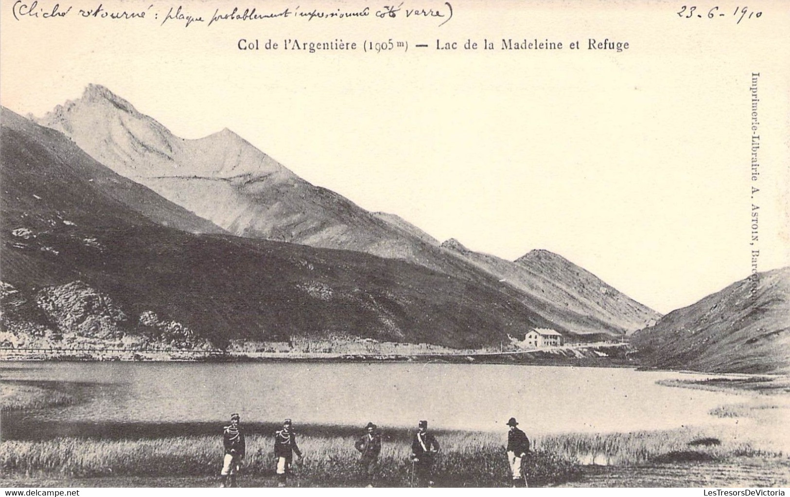 CPA France - Hautes Alpes - Col De L'Argentière  - Lac De La Madeleine Et Refuge  - Impr. A. Astoin - Animée - Paysage - L'Argentiere La Besse