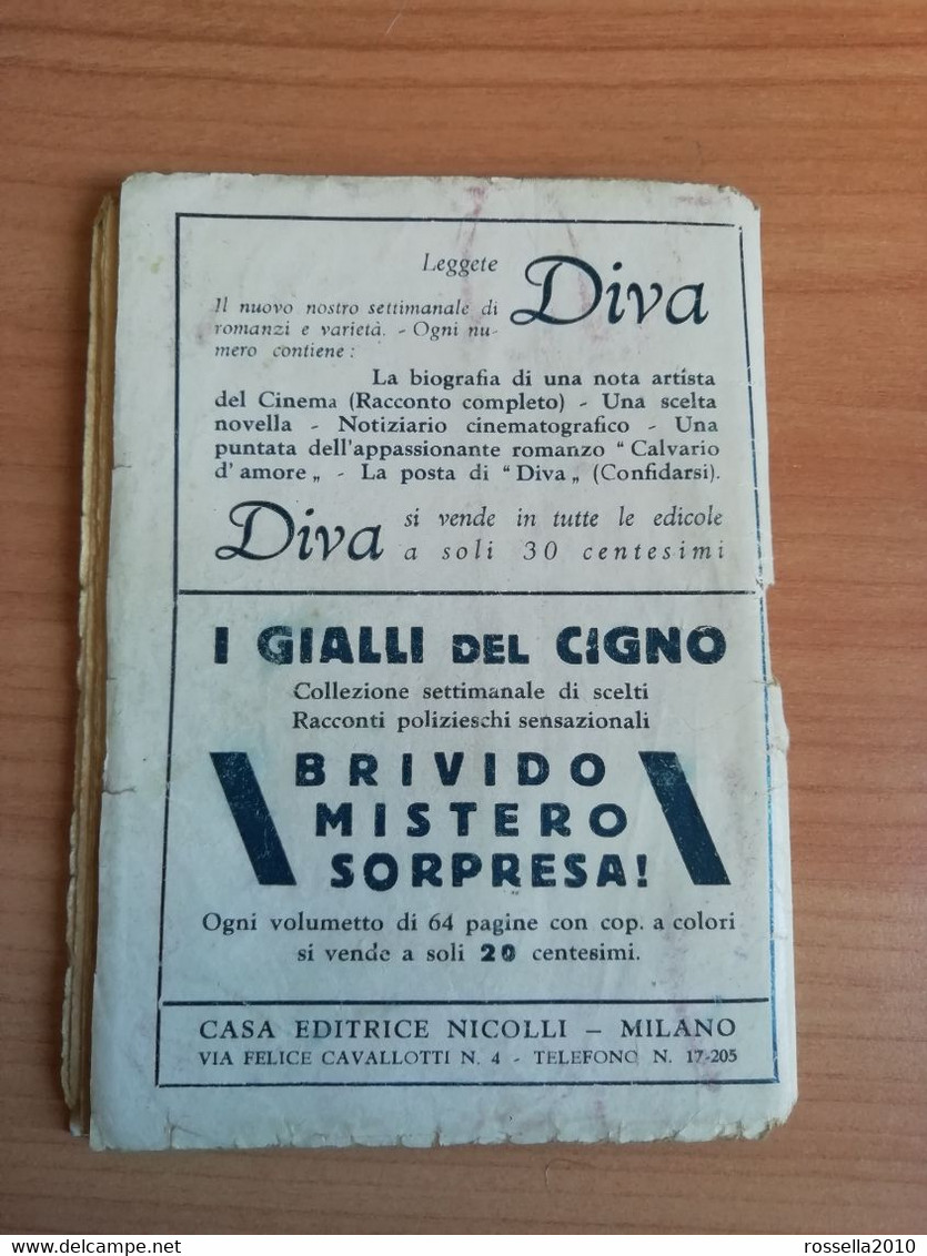 PICCOLO CINE ROMANZO 1935 Collana GIALLI DEL CIGNO - LA BELLA MALEDETTA Italy Book, Italie Livres - Policiers Et Thrillers