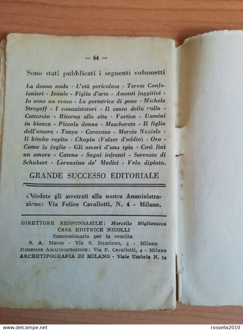 PICCOLO CINE ROMANZO Anni 40 Collana GIALLI DEL CIGNO - NOTTI MOSCOVITE Italy Book, Italie Livres - Krimis