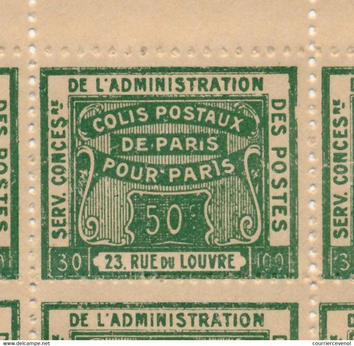 Bloc 15 Timbres 50c COLIS POSTAUX De PARIS Pour PARIS - N° 5I Spink Maury - Neufs