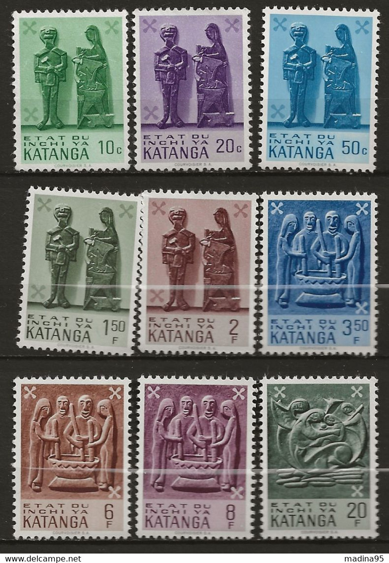 CONGO-KATANGA: **, N° YT 52/57, 59,61 Et 63, Ens. De 9 Tp, TB - Collections