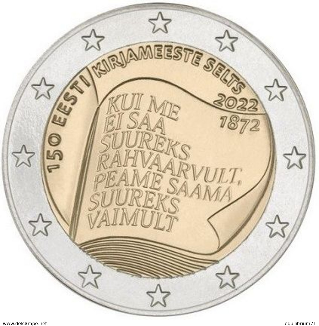 Pièce De 2 Euros (Mint) UNC - Estonie - 150e Anniversaire De La Société Des Lettrés Estoniens - Estland